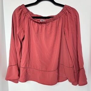 Chelsea28 Mauve Off Shoulder Bell Sleeved Long Sleeve
